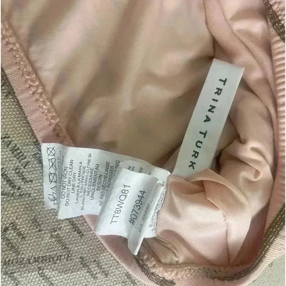 Trina Turk Bandeau Rainbow Stripe Ruffled Swim Tank Size 4 - Picture 6 of 6